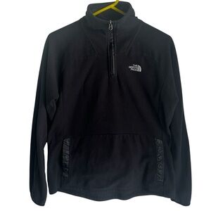 The North Face Women’s Black Quarter-Zip Fleece Pullover Pockets Size Large